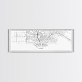 Panoramic Santa Rosa City Map, California Art, Map Print, Minimalist Wall Art, Canvas Art, Housewarming Gift, Street Map Art, Closing Gift