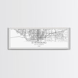 Panoramic St Petersburg City Map, Florida Art, Map Print, Minimalist Wall Art, Canvas Art, Housewarming Gift, Street Map Art, Closing Gift