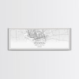 Panoramic Stockton City Map, California Art, Map Print, Minimalist Wall Art, Canvas Art, Housewarming Gift, Street Map Art, Closing Gift