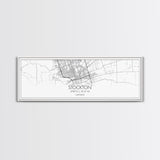 Panoramic Stockton City Map, California Art, Map Print, Minimalist Wall Art, Canvas Art, Housewarming Gift, Street Map Art, Closing Gift