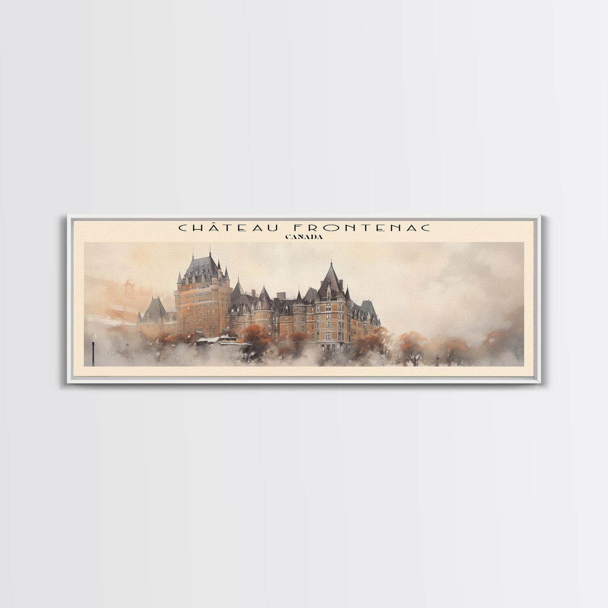 Château Frontenac COUNTRY Travel Poster Print, Framed Canvas Print, COUNTRY Travel Art, Wood Framed Art, Wall Hanging, Home Decor