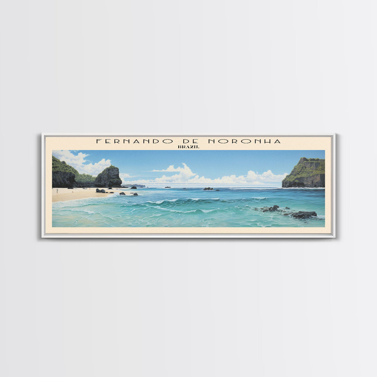 Fernando de Noronha COUNTRY | Framed Travel Poster Canvas Print | Trendy Wall Art | Watercolor Painting | Living Room Art | Unique Art