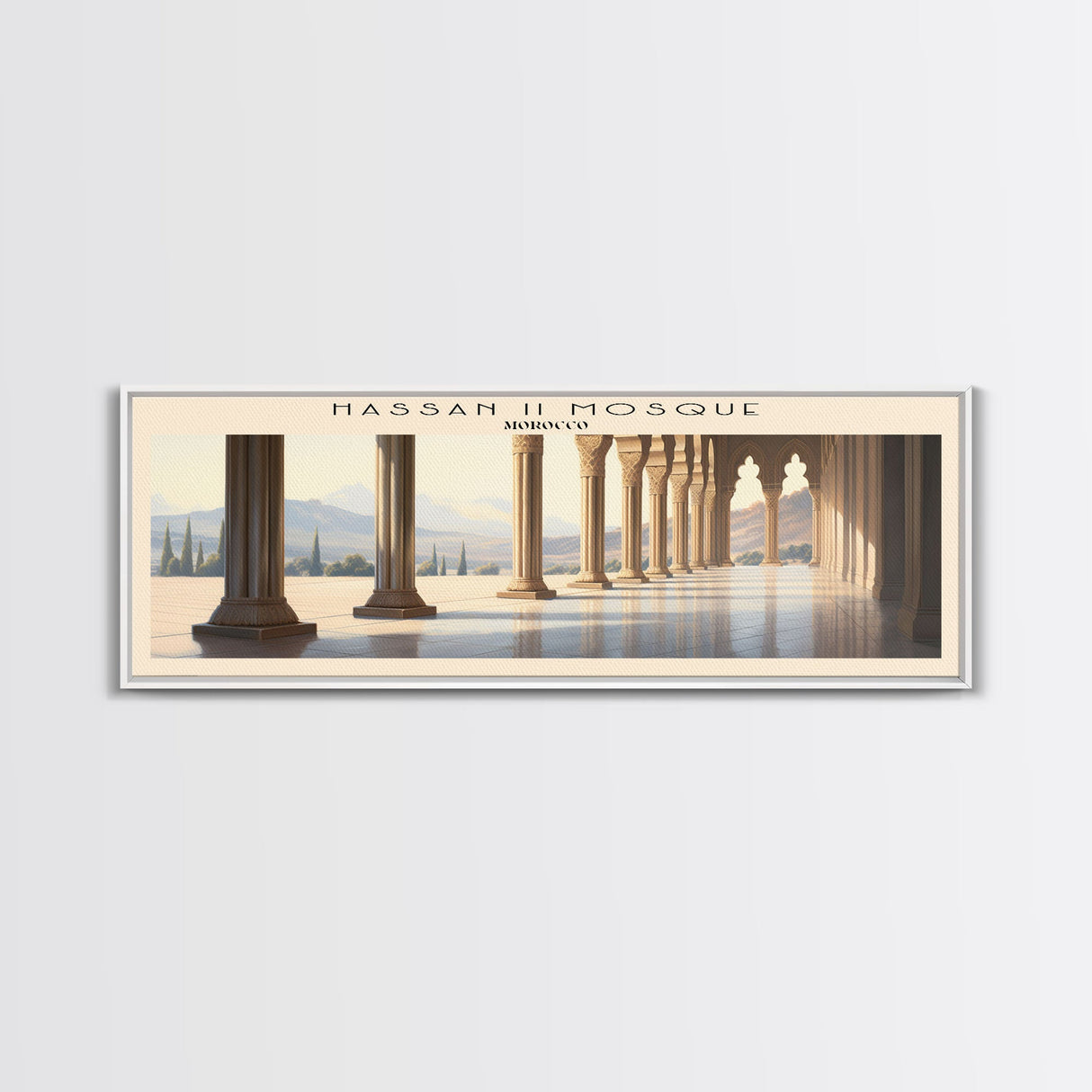 Hassan II Mosque Travel Poster Print, Framed Canvas Wall Art, Metal Wall Art, COUNTRY art, Gift For Him, Travel Wall Art, Travel Lover Gift