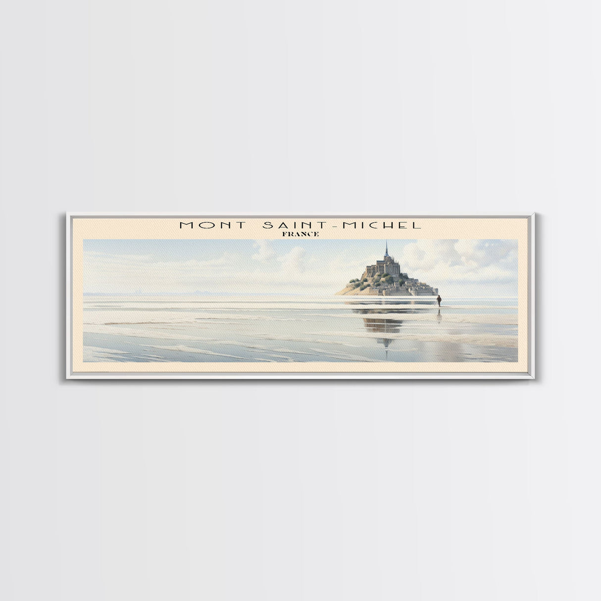 Mont Saint Michel COUNTRY | Framed Travel Poster Canvas Print | Trendy Wall Art | Watercolor Painting | Living Room Art | Unique Art