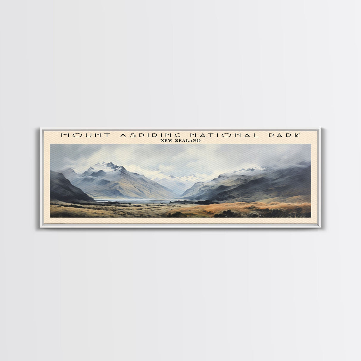 Mount Aspiring National Park Travel Poster Print, Framed Canvas Wall Art, Metal Wall Art, COUNTRY art, Gift For Him, Travel Wall Art, Travel Lover Gift