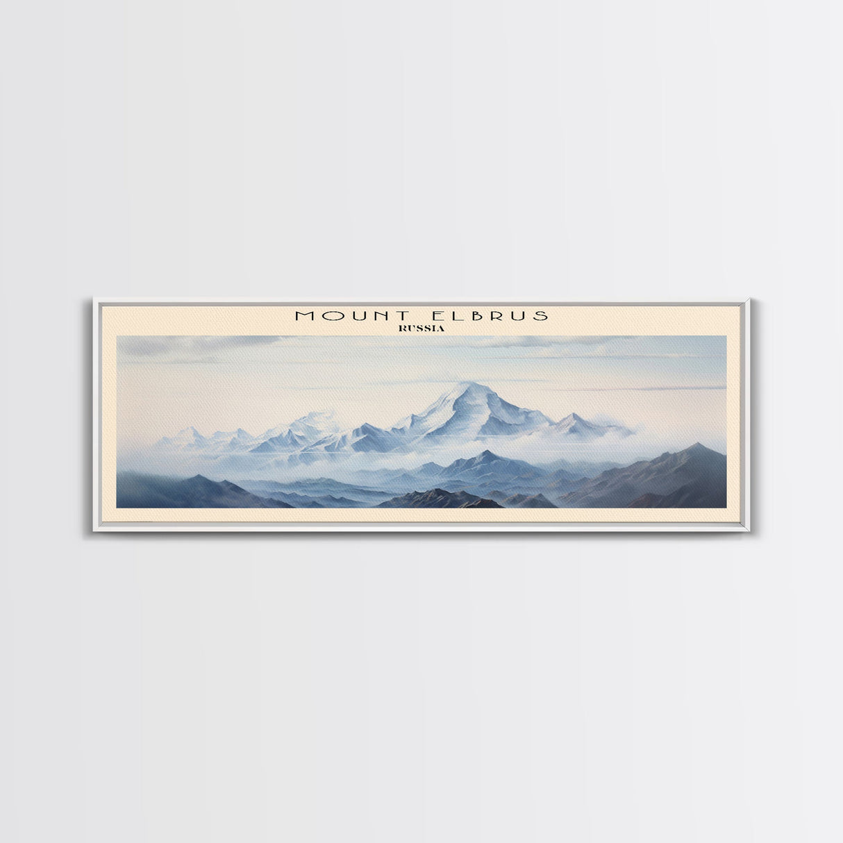 Mount Elbrus COUNTRY | Framed Travel Poster Canvas Print | Trendy Wall Art | Watercolor Painting | Living Room Art | Unique Art