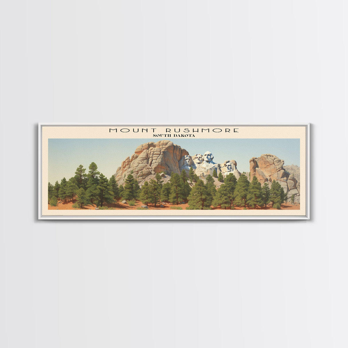 Mount Rushmore COUNTRY | Framed Travel Poster Canvas Print | Trendy Wall Art | Watercolor Painting | Living Room Art | Unique Art