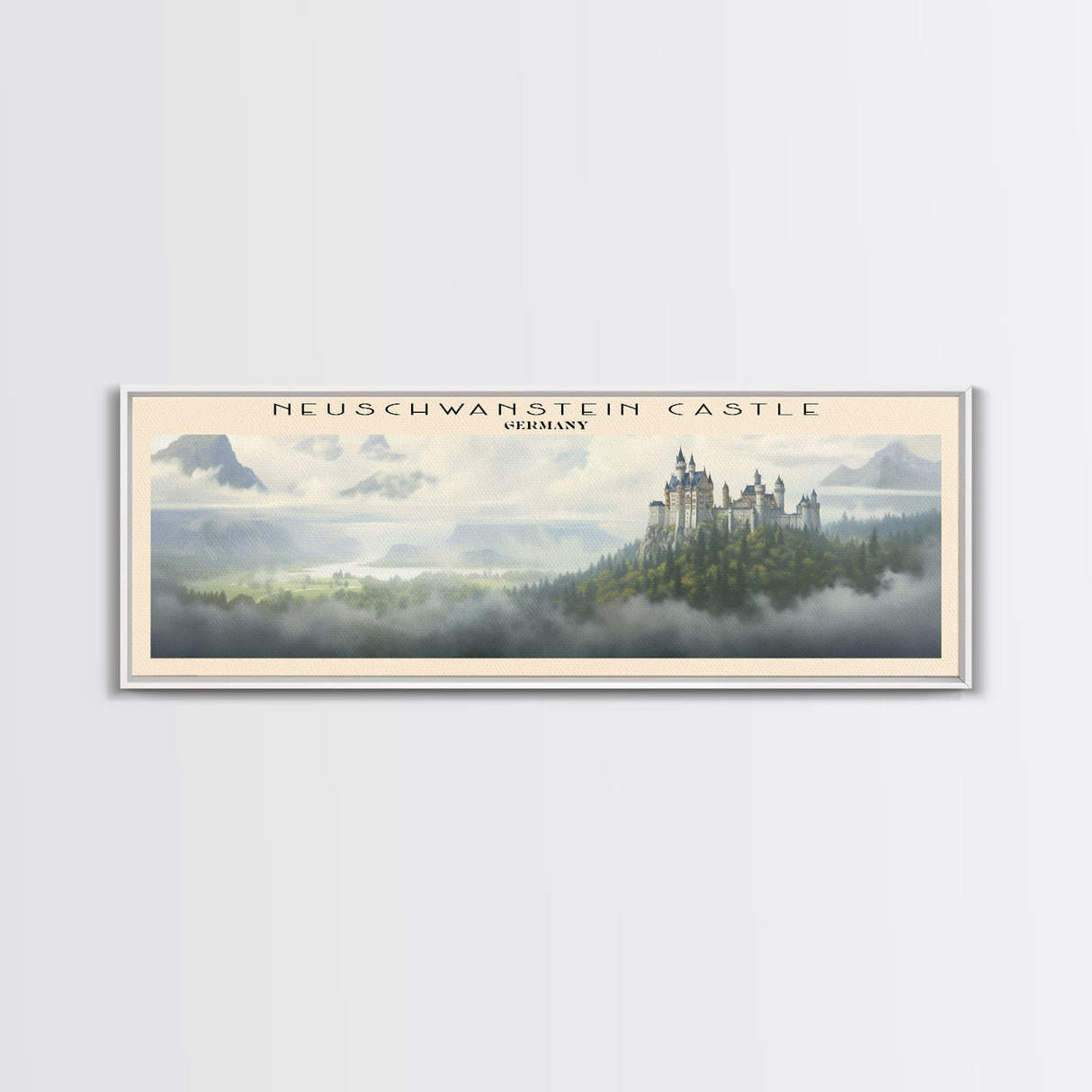 Neuschwanstein Castle Framed Canvas Print Travel Poster | Wall Art | Home Decor | Gift For Travel Lover | Wall Hanging | Original Art