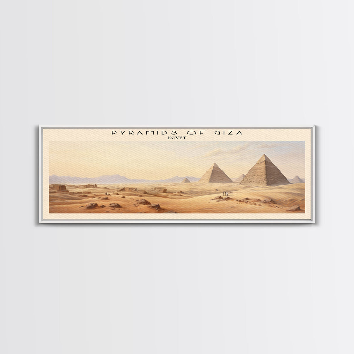 Pyramids of Giza Framed Canvas Print Travel Poster | Wall Art | Home Decor | Gift For Travel Lover | Wall Hanging | Original Art