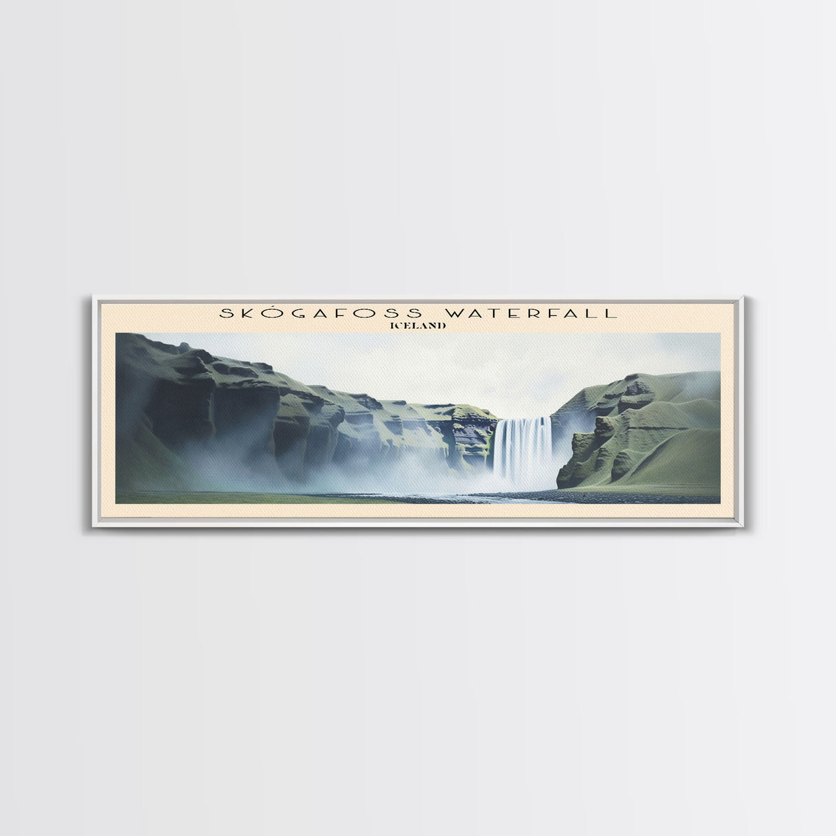 Skógafoss Waterfall Travel Poster Print, Framed Canvas Wall Art, Metal Wall Art, COUNTRY art, Gift For Him, Travel Wall Art, Travel Lover Gift