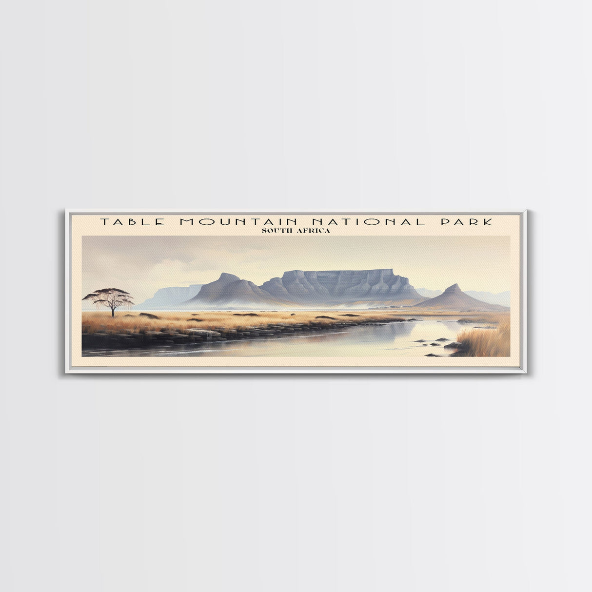 Table Mountain Travel Print Wall Art, Travel Poster Print, Retro Style COUNTRY Home Decor, Wall Hanging, Travel Gift Idea, Unique Metal Art