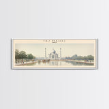 Taj Mahal Travel Poster Print, Framed Canvas Print, COUNTRY Travel Art, Wood Framed Art, Wall Hanging, Home Decor