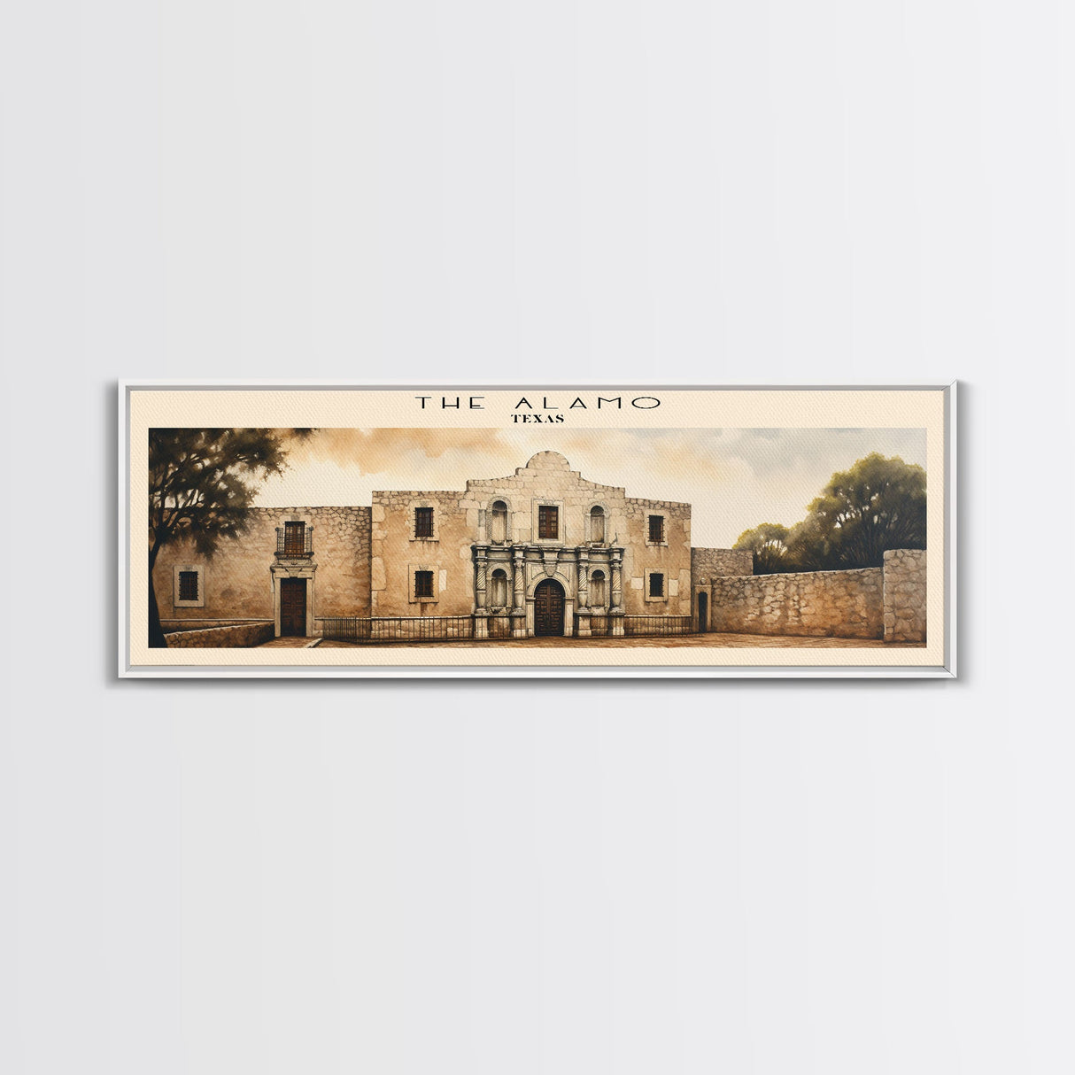 The Alamo Travel Print Wall Art, Travel Poster Print, Retro Style COUNTRY Home Decor, Wall Hanging, Travel Gift Idea, Unique Metal Art