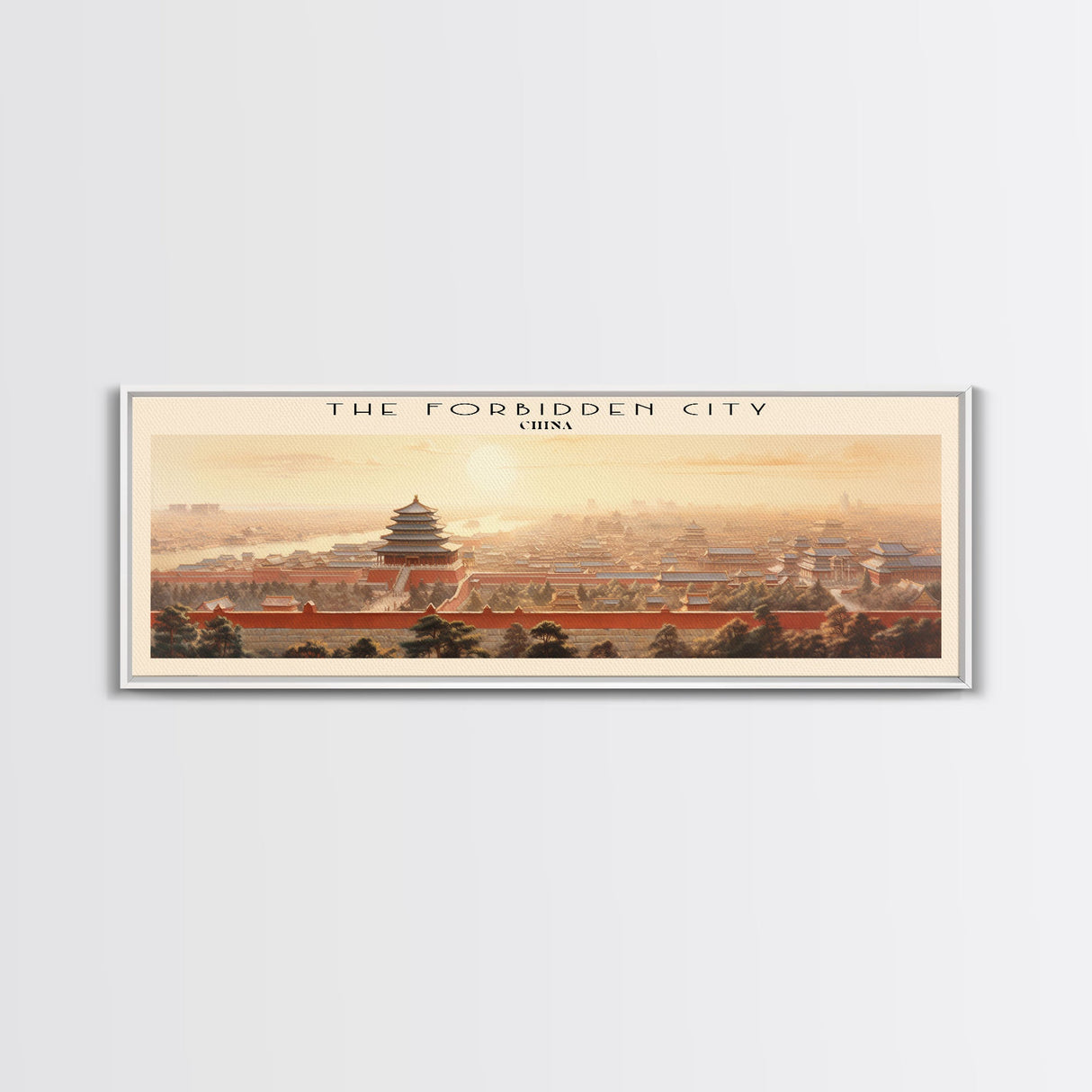 The Forbidden City Travel Poster Print, Framed Canvas Print, COUNTRY Travel Art, Wood Framed Art, Wall Hanging, Home Decor