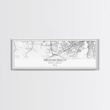 Panoramic Virginia Beach City Map, Virginia Art, Map Print, Minimalist Wall Art, Canvas Art, Housewarming Gift, Street Map Art, Closing Gift