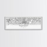 Panoramic Washington City Map, District Of Columbia, Map Print, Minimalist Wall Art, Canvas Art, Housewarming Gift, Street Map, Closing Gift