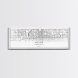 Panoramic Wichita City Map, Kansas Art, Map Print, Minimalist Wall Art, Canvas Art, Housewarming Gift, Street Map Art, Closing Gift