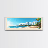 Aracaju, Brazil Panoramic Travel Poster Canvas Print, Aracaju, Brazil Painting, Brazil Art, Aracaju Travel Art, Guest Room Painting