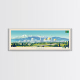 Ashgabat, Turkmenistan Panoramic Travel Poster Canvas Print, Ashgabat, Turkmenistan Painting, Turkmenistan Art, Ashgabat Panoramic Travel Art, Travel Painting