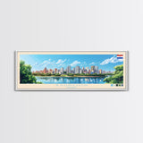 Asuncion, Paraguay Panoramic Travel Poster Canvas Print, Asuncion, Paraguay Painting, Paraguay Art, Asuncion Travel Art, Living Room Painting