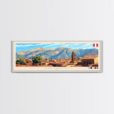 Ayacucho, Peru Panoramic Travel Poster Canvas Print, Ayacucho, Peru Painting, Peru Art, Ayacucho Travel Art, Guest Room Painting