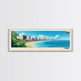 Barranquilla, Colombia Travel Poster Panoramic Canvas Print, Barranquilla, Colombia Painting, Colombia Art, Barranquilla Travel Art, Guest Room Painting