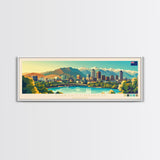 Panoramic Travel Poster Christchurch, New Zealand Canvas Print, Christchurch, New Zealand Painting, New Zealand Art, Christchurch Travel Art, Guest Room Painting