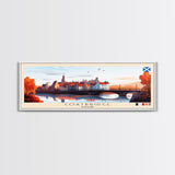 Coatbridge, Scotland Panoramic Travel Poster Canvas Print, Coatbridge, Scotland Painting, Scotland Art, Coatbridge Panoramic Travel Art, Travel Painting