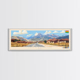 Colcapirhua, Bolivia Travel Poster Panoramic Canvas Print, Colcapirhua, Bolivia Painting, Bolivia Art, Colcapirhua Travel Art, Guest Room Painting