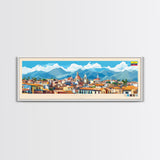 Cuenca, Ecuador Panoramic Travel Poster Canvas Print, Cuenca, Ecuador Painting, Ecuador Art, Cuenca Travel Art, Guest Room Painting