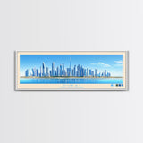 Dubai, United Arab Emirates Panoramic Travel Poster Canvas Print, Dubai, United Arab Emirates Painting, United Arab Emirates Art, Dubai Travel Art, Living Room Painting