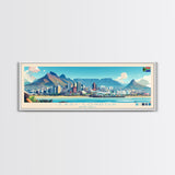 East London, South Africa Travel Poster Panoramic Canvas Print, East London, South Africa Painting, South Africa Art, East London Travel Art, Guest Room Painting