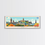 Edinburgh, Scotland Panoramic Travel Poster Canvas Print, Edinburgh, Scotland Painting, Scotland Art, Edinburgh Travel Art, Guest Room Painting