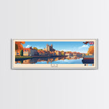 Ely, England Travel Poster Panoramic Canvas Print, Ely, England Painting, England Art, Ely Travel Art, Guest Room Painting