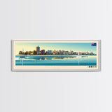 Geelong, Australia Travel Poster Panoramic Canvas Print, Geelong, Australia Painting, Australia Art, Geelong Travel Art, Guest Room Painting