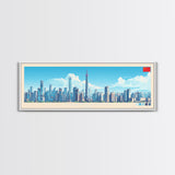 Guangzhou, China Panoramic Travel Poster Canvas Print, Guangzhou, China Painting, China Art, Guangzhou Travel Art, Guest Room Painting