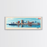 Panoramic Travel Poster Halifax, Canada Canvas Print, Halifax, Canada Painting, Canada Art, Halifax Travel Art, Guest Room Painting