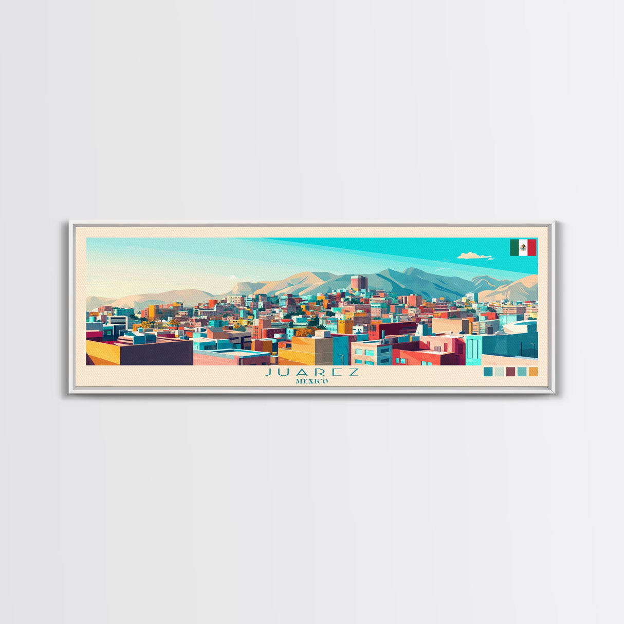 Juiz de Fora, Brazil Panoramic Travel Poster Canvas Print, Juiz de Fora, Brazil Painting, Brazil Art, Juiz de Fora Panoramic Travel Art, Travel Painting