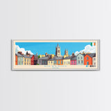 Kilkenny, Ireland Panoramic Travel Poster Canvas Print, Kilkenny, Ireland Painting, Ireland Art, Kilkenny Panoramic Travel Art, Travel Painting