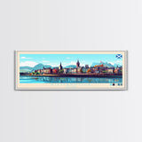 Kilmarnock, Scotland Panoramic Travel Poster Canvas Print, Kilmarnock, Scotland Painting, Scotland Art, Kilmarnock Travel Art, Guest Room Painting