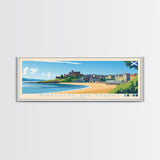 Kirkcaldy and Dysart, Scotland Travel Poster Panoramic Canvas Print, Kirkcaldy and Dysart, Scotland Painting, Scotland Art, Kirkcaldy and Dysart Travel Art, Guest Room Painting