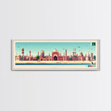 Lahore, Pakistan Panoramic Travel Poster Canvas Print, Lahore, Pakistan Painting, Pakistan Art, Lahore Travel Art, Guest Room Painting