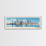 Manama, Bahrain Travel Poster Panoramic Canvas Print, Manama, Bahrain Painting, Bahrain Art, Manama Travel Art, Guest Room Painting