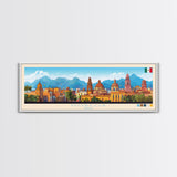 Morelia, Mexico Panoramic Travel Poster Canvas Print, Morelia, Mexico Painting, Mexico Art, Morelia Travel Art, Living Room Painting