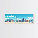 Panoramic Travel Poster New Taipei, Taiwan Canvas Print, New Taipei, Taiwan Painting, Taiwan Art, New Taipei Travel Art, Guest Room Painting