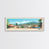 Obuasi, Ghana Panoramic Travel Poster Canvas Print, Obuasi, Ghana Painting, Ghana Art, Obuasi Panoramic Travel Art, Travel Painting