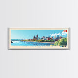 Ottawa–Gatineau, Canada Travel Poster Panoramic Canvas Print, Ottawa–Gatineau, Canada Painting, Canada Art, Ottawa–Gatineau Travel Art, Guest Room Painting