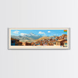 Potosi, Bolivia Panoramic Travel Poster Canvas Print, Potosi, Bolivia Painting, Bolivia Art, Potosi Panoramic Travel Art, Travel Painting