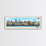 Preston, England Panoramic Travel Poster Canvas Print, Preston, England Painting, England Art, Preston Travel Art, Guest Room Painting