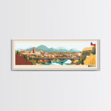 Puente Alto, Chile Panoramic Travel Poster Canvas Print, Puente Alto, Chile Painting, Chile Art, Puente Alto Travel Art, Guest Room Painting